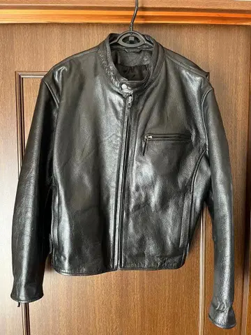 블랙 가죽 싱글 라이더 자켓