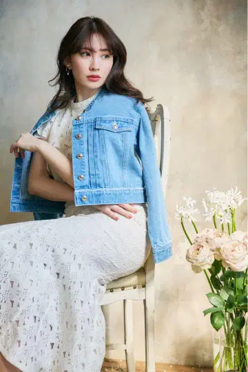 herlipto Everyday Denim Jacket 라이트 블루 M