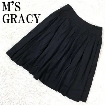 M'S GRACY 플리츠 플레어 스커트 블랙 38 B8266