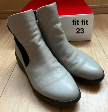 fit fit 사이드 스트레치 소프트 가죽 부츠 23 소프트 그레이