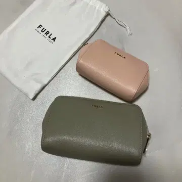 FURLA 파우치 세트 그레이 핑크 수납 가방 포함