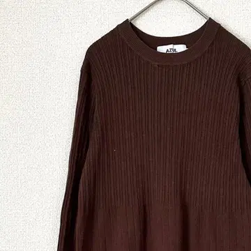 AZUL by moussy 롱 니트 원피스 리브 슬릿 심플