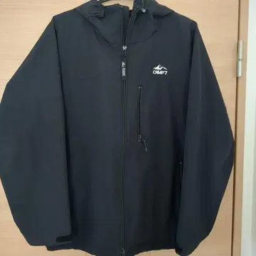 CAMP7 블랙 나일론 자켓 후드 부착