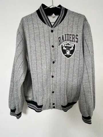 90s RAIDERS 스트라이프 바시티 자켓 맨투맨 S