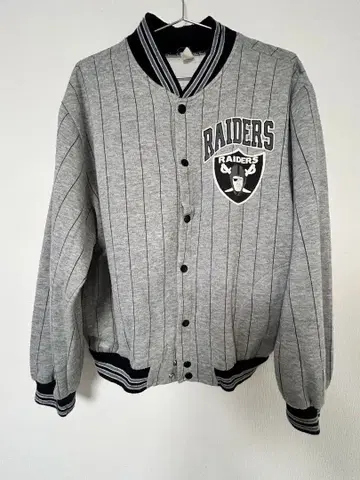 90s RAIDERS 스트라이프 바시티 자켓 맨투맨 S