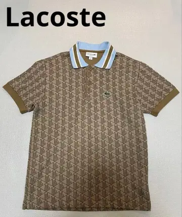 Lacoste 기하학 패턴 모노그램 피케 셔츠 M-L