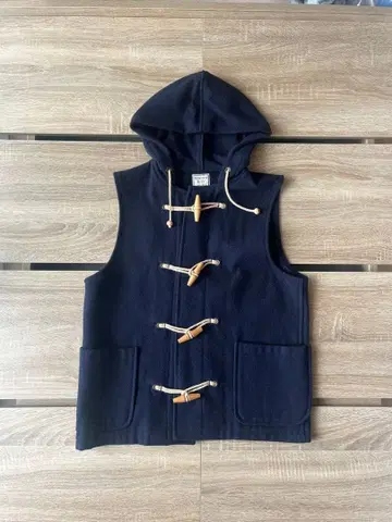 [ orslow ] 더플 코트풍 베스트 후드 부착