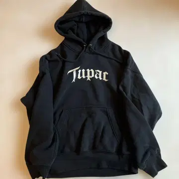 2PAC 블랙 오버 사이즈 후드티