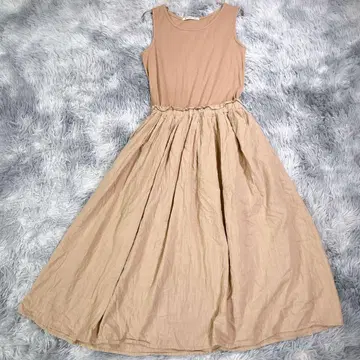 MAJESTIC LEGON [ F ] 슬리브리스 롱 원피스 베이지