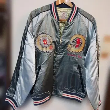 Teddy 스카잔 드래곤 호랑이 자수 그레이