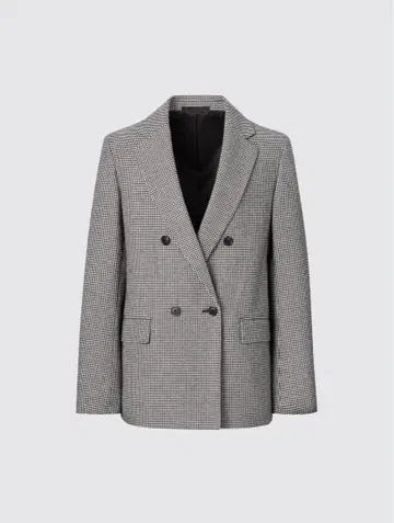 UNIQLO 체크 무늬 더블 자켓 (치도리)