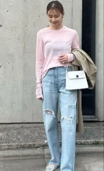 YANUK LEA 데님 크러쉬 데미지 가공 컷오프 25