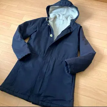 American Apparel 코트 네이비 보아 안감 후드 아메리칸어패럴