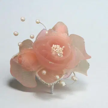 도쿄 소와르 핑크 꽃 브로치 쉬폰 입학 유치원 입원