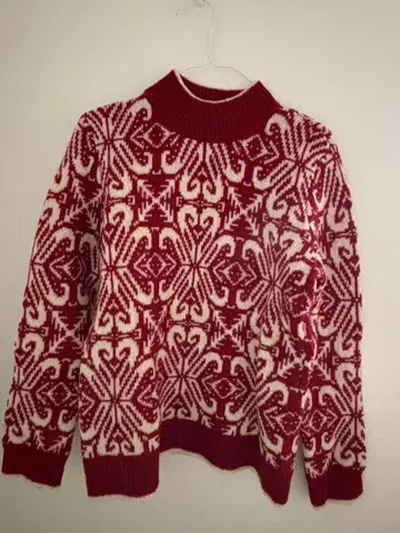 Brooks Brothers 빨간색과 화이트 눈꽃 스웨터 L