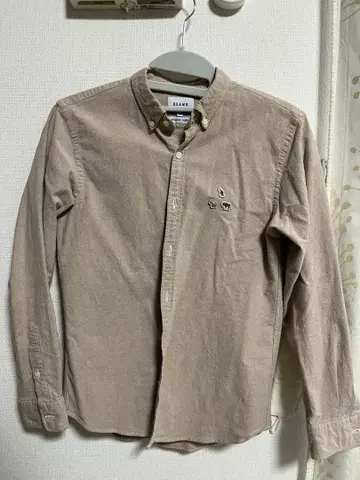 BEAMS 베이지 자수 셔츠 S