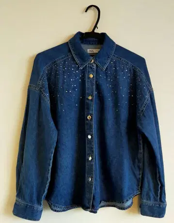 데님 셔츠 ZARA 자라 여성용 스터드 M 사이즈