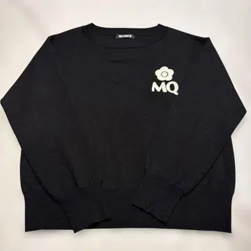 MARY QUANT 블랙 로고 니트 스웨터 M 1022