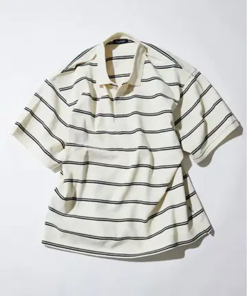 NAUTICA 화이트 스트라이프 피케 셔츠