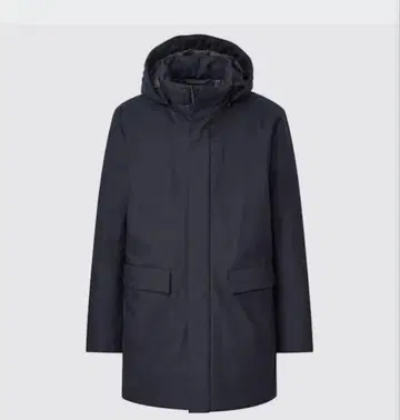 UNIQLO 울 혼방 소재 하이브리드 다운 코트 XL 네이비