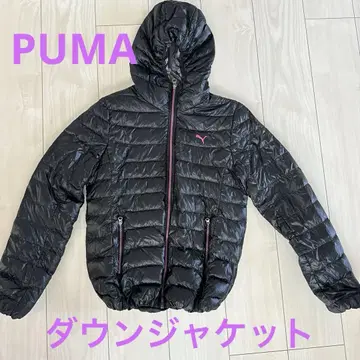 Puma 후드 부착 다운 자켓 블랙
