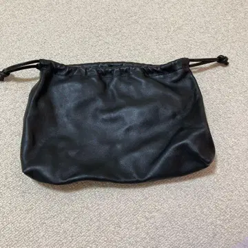 블랙 가죽 백 드로우 스트링