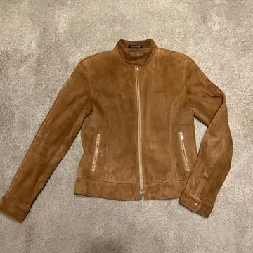 가격 인하!! 꼼사데모드 천연 가죽 스웨이드 하이 칼라 자켓 카멜