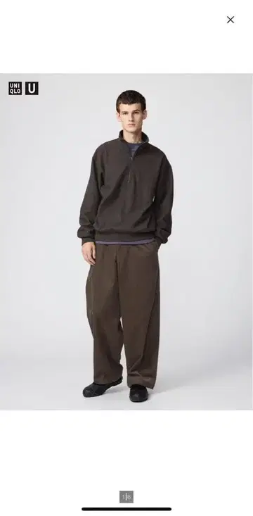 브라운 코듀로이 와이드 팬츠 UNIQLO