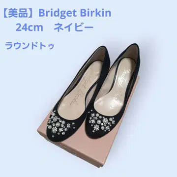 [ 새상품급 ] 브리지트 버킨 펄 비쥬 장식 펌프스 24cm 네이비