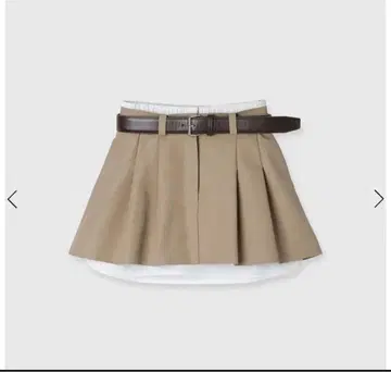 레이어드 플리츠 미니 스커트 M 사이즈 BEIGE eimy