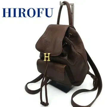 고품질 히로후 복조리 플랩 미니 백팩 가죽 골드 로고 백팩