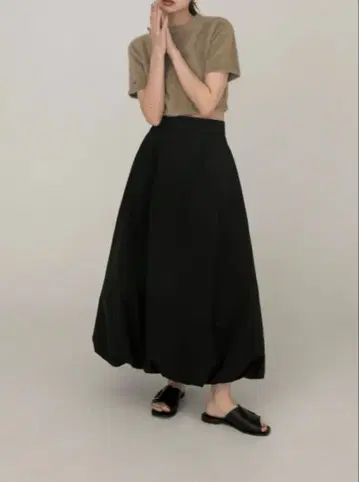 란클릭 ranclic 타프타 벌룬 스커트 블랙 very