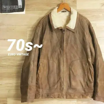 유로 구제 의류 Echtes Leder 무스탕 가죽 자켓 보아 안감