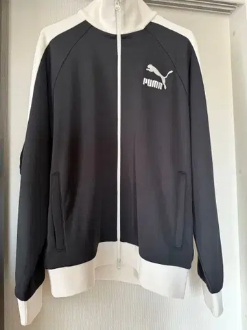 PUMA 집업 자켓 블랙/화이트
