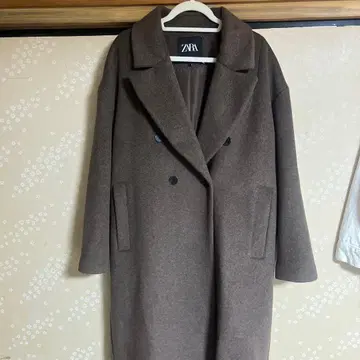 ZARA 브라운 더블 브레스트 코트