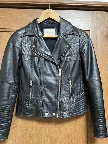 RIVER ISLAND 블랙 가죽 라이더 자켓