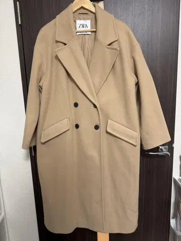 ZARA 베이지 더블 브레스트 롱 코트 L