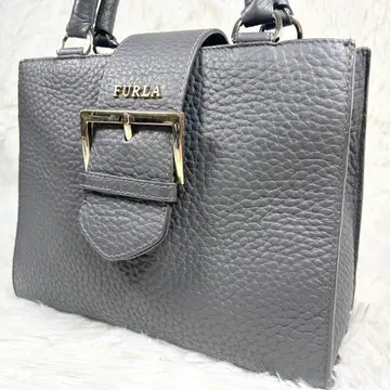 FURLA 그레이 가죽 핸드백 토트백