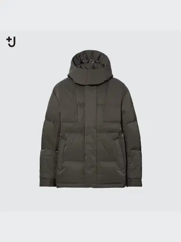 [ UNIQLO +J ] 다운 오버사이즈 후드티 S 올리브