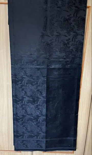 앤티크 블랙 꽃무늬 직조 무늬 오비지