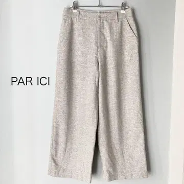 새상품급 PAR ICI 와이드 팬츠 M 울 혼방 그레이 안감 있음 내추럴