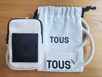 TOUS 파우치 [미사용품] 화이트/블랙