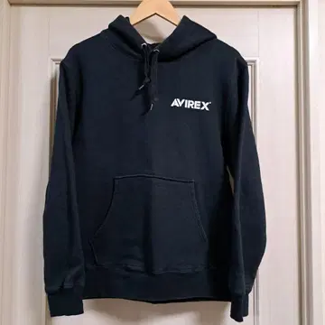 AVIREX 블랙 후드 부착 후드티