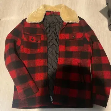 ZARA 빨간색과 블랙 체크 무늬 자켓