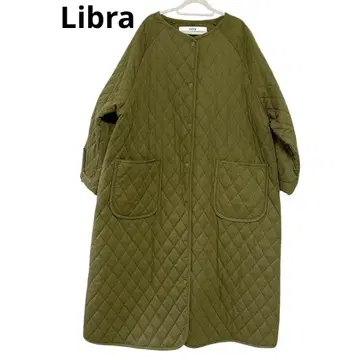 Libra 올리브 퀼팅 롱 코트 카키