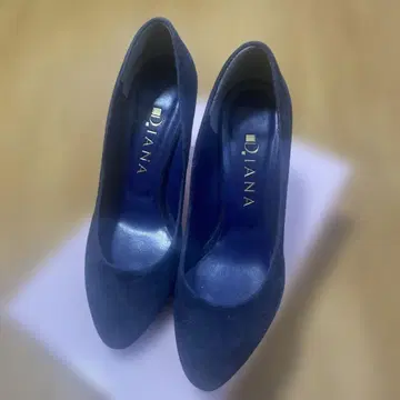 DIANA 다크 블루 스웨이드 하이힐