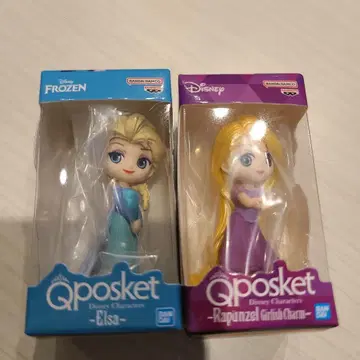 Qposket 엘사 라푼젤 피규어 세트