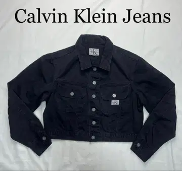 Calvin Klein Jeans 블랙 크롭 자켓