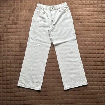 ZARA 화이트 스트레이트 와이드 데님