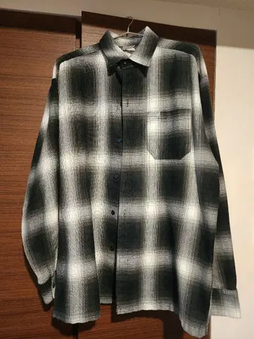 made in USA 미국제 옴브레 오버 사이즈 셔츠 화이트 블랙
